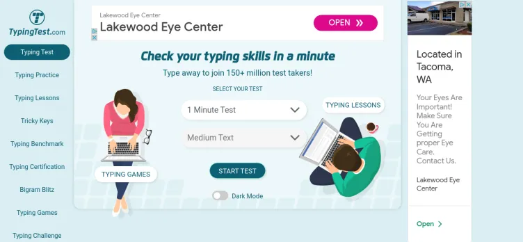 Screenshot TypingTest.com