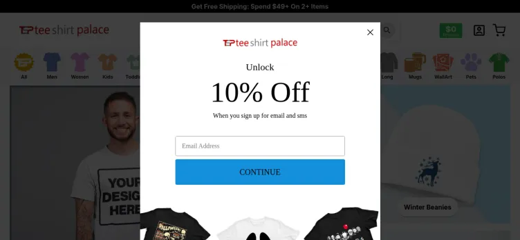 Screenshot TeeShirtPalace