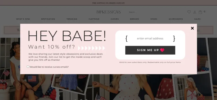 Screenshot Impressions Online Boutique