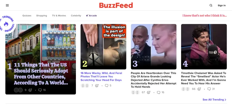 Screenshot BuzzFeed