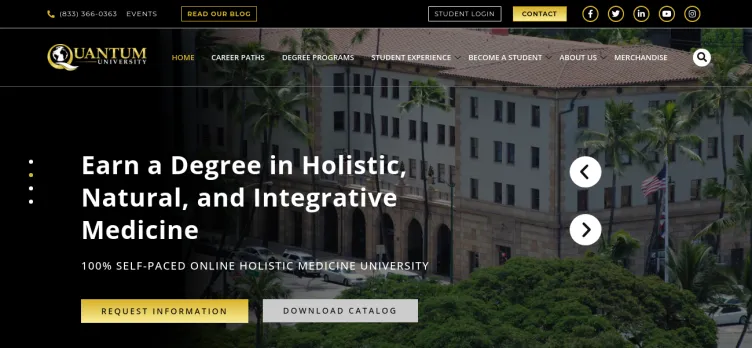 Screenshot International Quantum University for Integrative Medicine