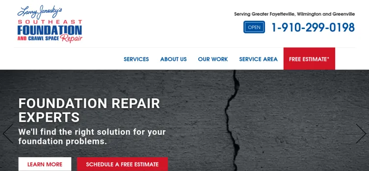 Screenshot Southeast Foundation and Crawl Space Repair