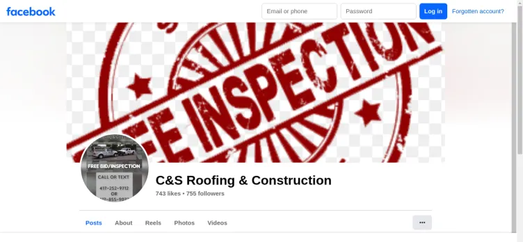 Screenshot C & S Roofing & Construction