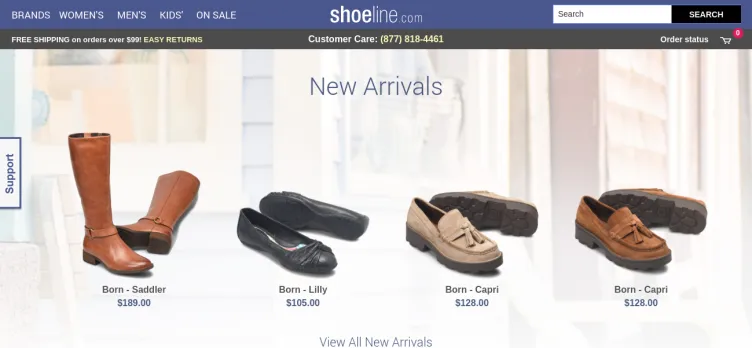 Screenshot shoeline.com