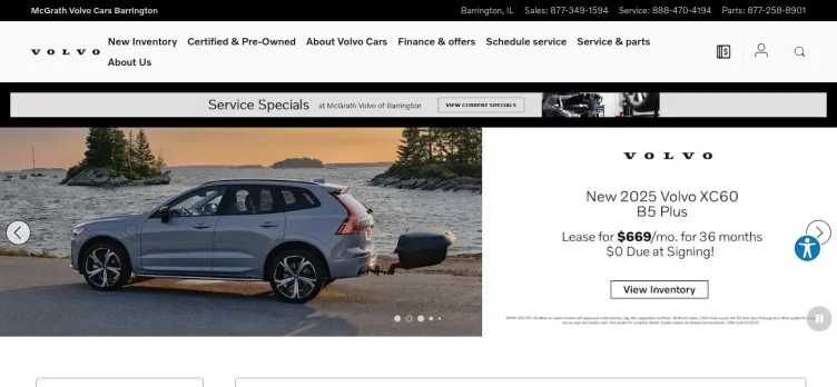 Screenshot McGrath Volvo Cars Barrington