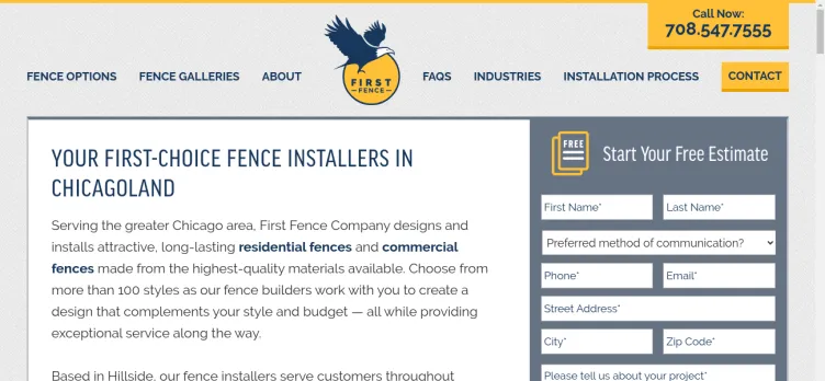Screenshot First Fence Company