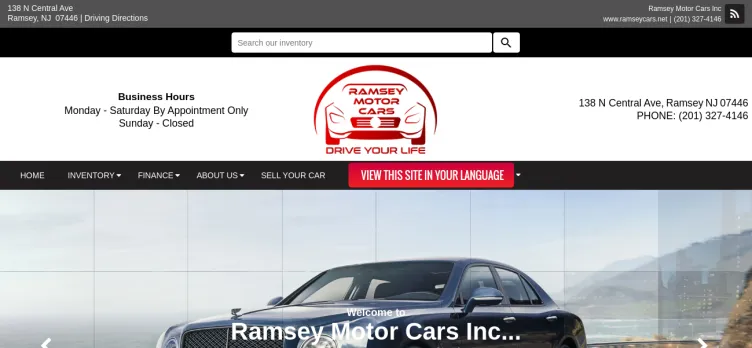 Screenshot Ramsey Motor Cars
