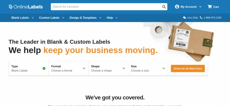 Screenshot Online Labels