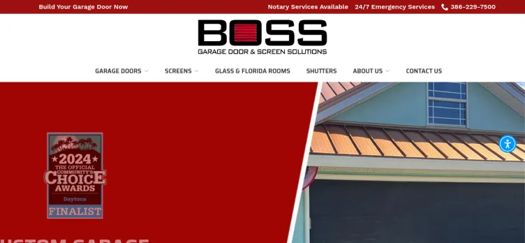 Screenshot BOSS Garage Door And Screen Solutions