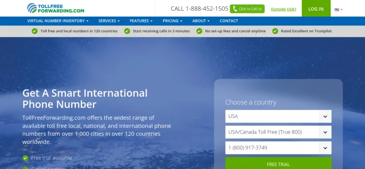 Screenshot TollFreeForwarding