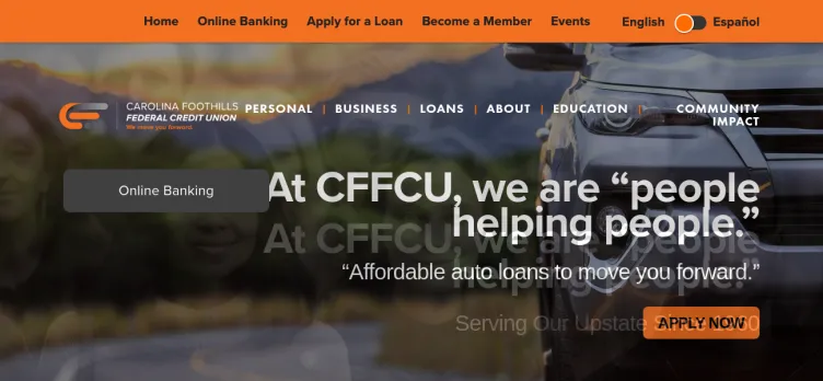 Screenshot Carolina Foothills Federal Credit Union