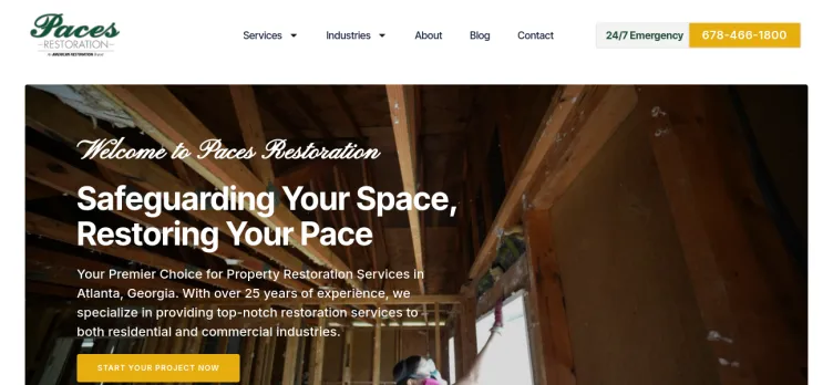 Screenshot Paces Restoration Services