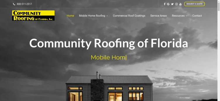 Screenshot Community Roofing of Florida