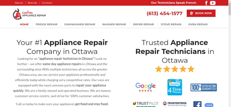 Screenshot Capital Appliance Repair