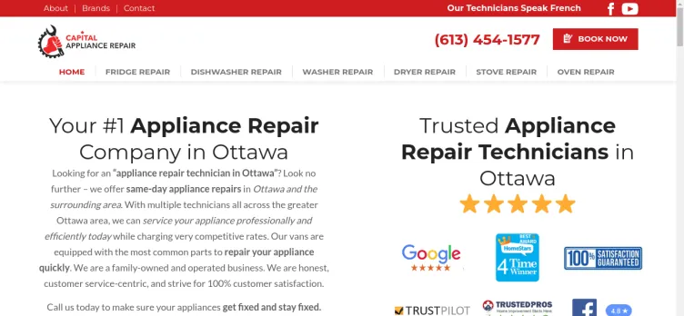 Screenshot Capital Appliance Repair