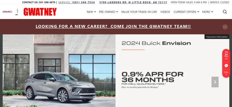 Screenshot Gwatney Buick GMC-Sherwood