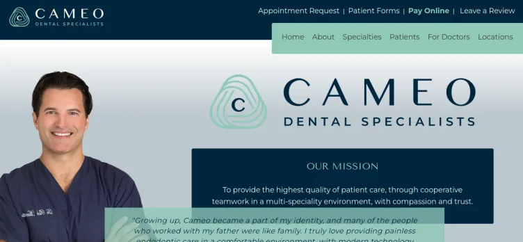 Screenshot Cameo Dental Specialists