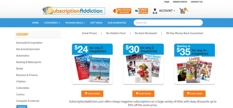 Screenshot Subscription Addiction