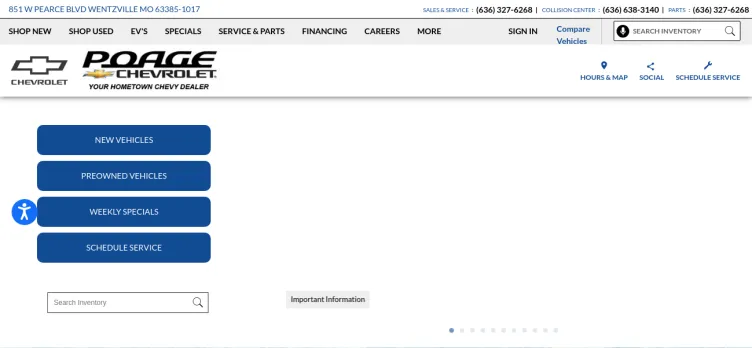 Screenshot Poage Chevrolet of Wentzville