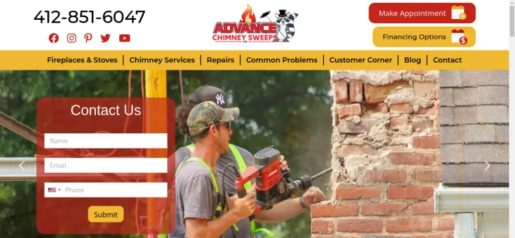 Screenshot Advance Chimney Specialists