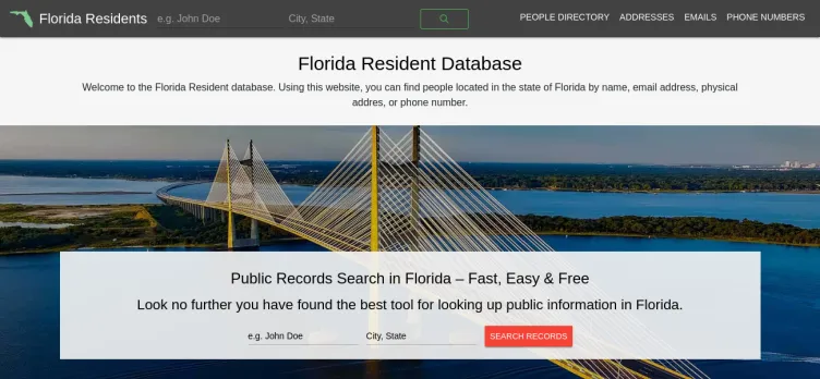 Screenshot Florida Residents Directory