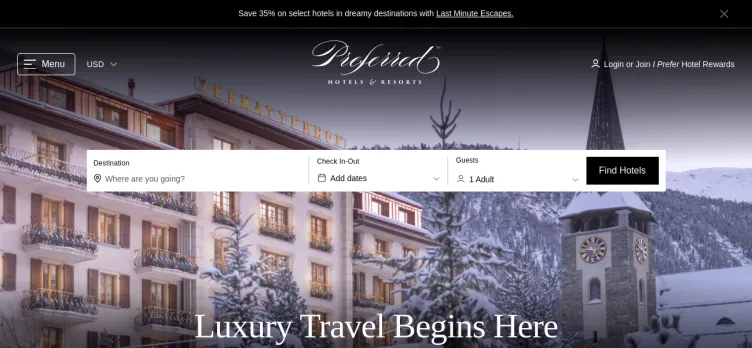 Screenshot Preferred Hotels (iPrefer)