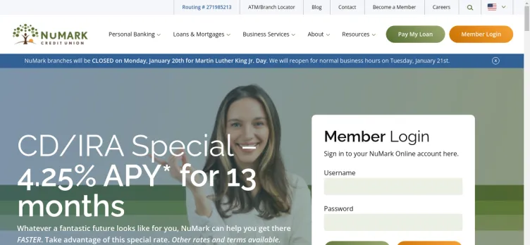 Screenshot NuMark Credit Union