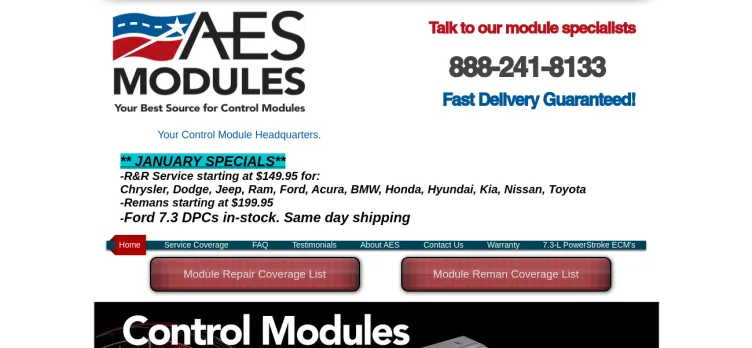 Screenshot AES Modules