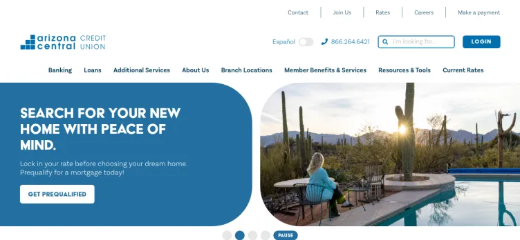 Screenshot Arizona Central Credit Union