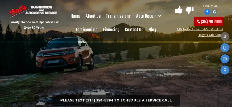 Screenshot Bob's Transmission & Auto Service