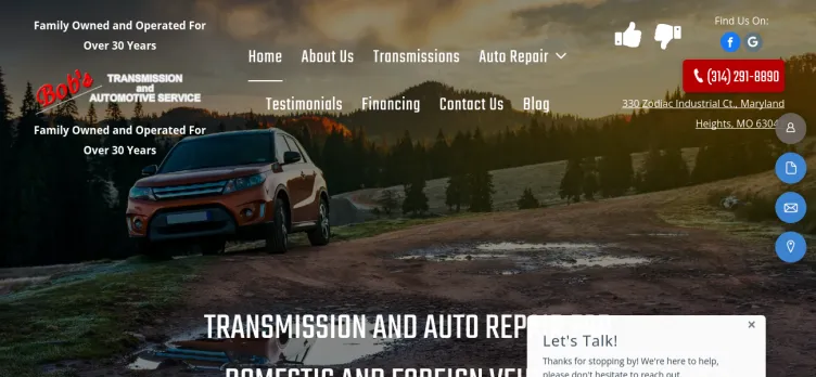 Screenshot Bob's Transmission & Auto Service