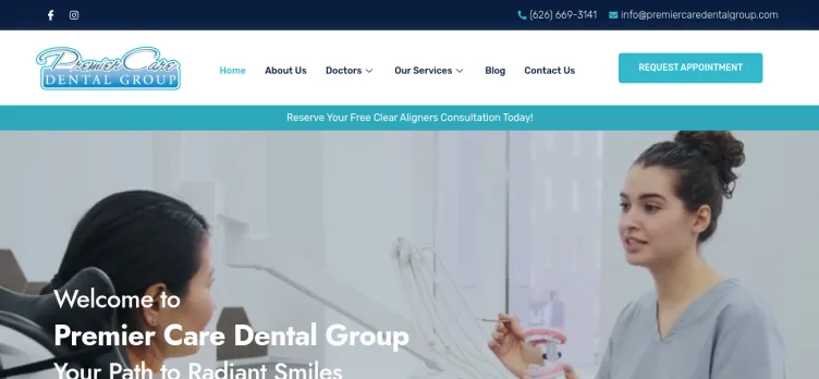 Screenshot Premier Care Dental Group