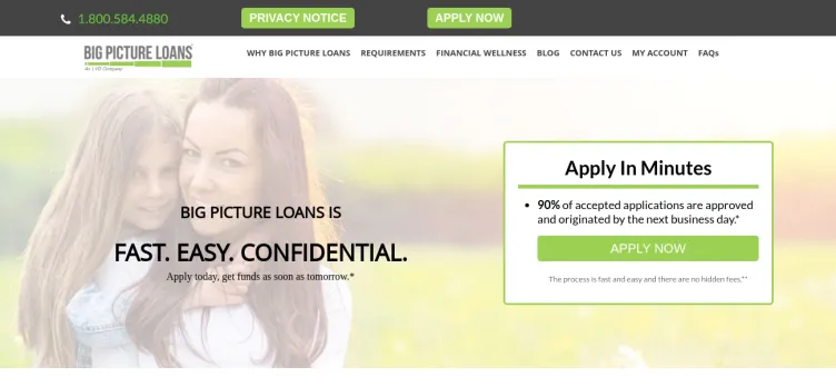 Screenshot Big Picture Loans