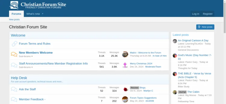 Screenshot Christian Forum Site