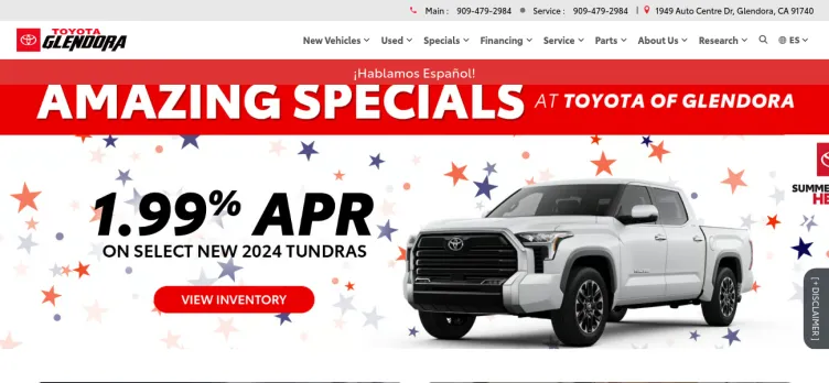 Screenshot Toyota of Glendora