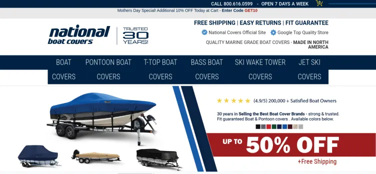 Screenshot National Boat Covers