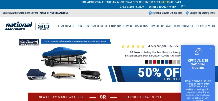 Screenshot National Boat Covers