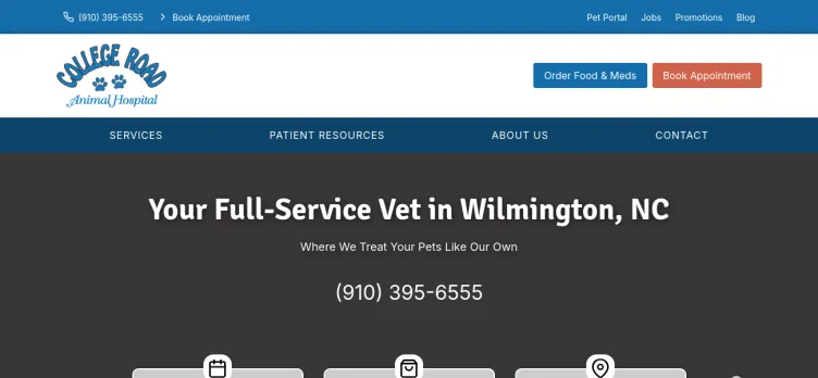 Screenshot College Road Animal Hospital