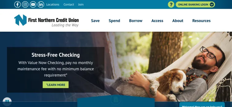 Screenshot First Northern Credit Union