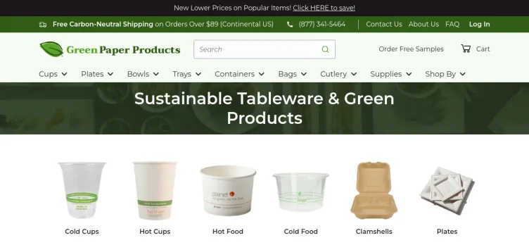 Screenshot Green Paper Products