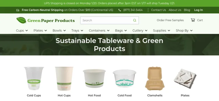 Screenshot Green Paper Products