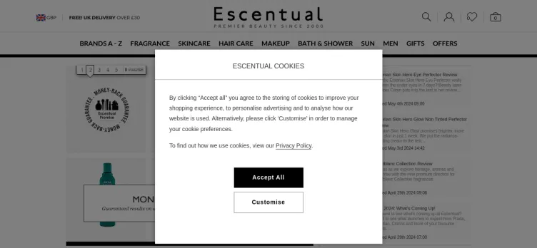 Screenshot Escentual