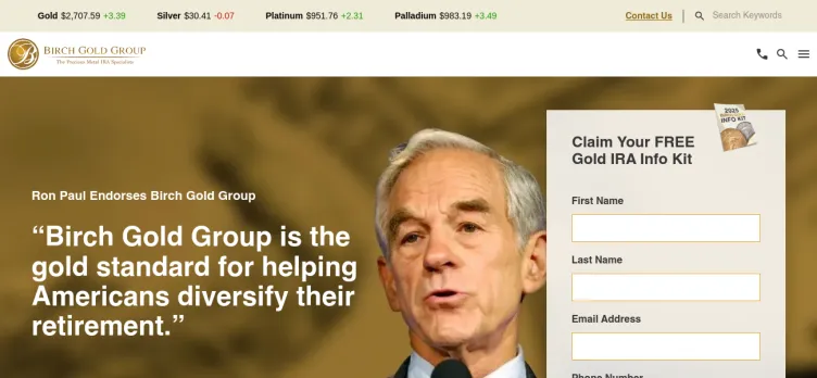 Screenshot Birch Gold Group