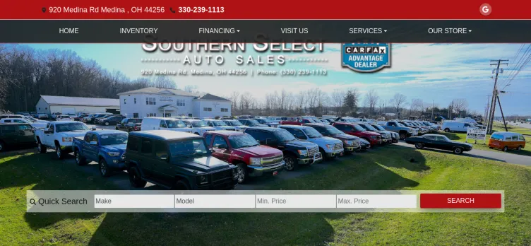 Screenshot Southern Select Auto Sales