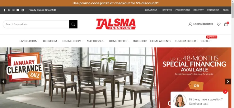 Screenshot Talsma Furniture