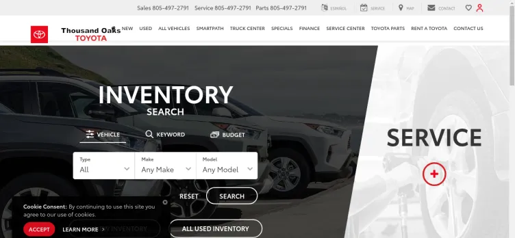 Screenshot Thousand Oaks Toyota