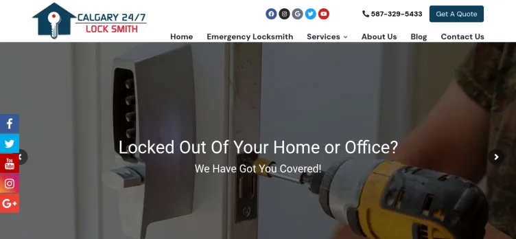 Screenshot Calgary 24/7 Locksmith