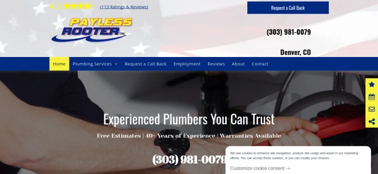 Screenshot Payless Rooter/Drain Cleaning & Mato Plumbing