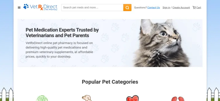 Screenshot VetRxDirect a Pet Pharmacy