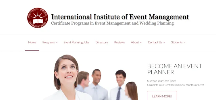 Screenshot International Institute of Event Management